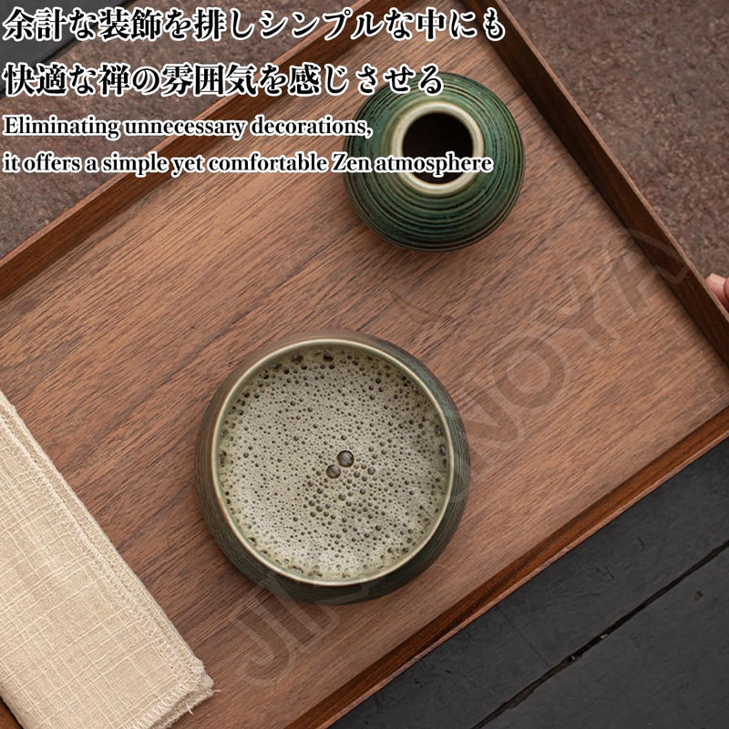 JIKANNOYA 抹茶セット 茶道具 初心者 自宅用 お点前セット 4点セット 茶杓 茶筅 茶せん 百本立 茶筅立て くせ直し 抹茶篩 綿茶巾 陶器茶杓立て お手入れも簡単 母の日 父の日 誕生日 贈り物 おしゃれ AQCJ51