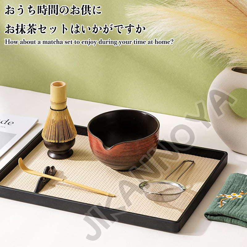 JIKANNOYA 抹茶セット 自宅用 抹茶 セット 茶道具 初心者 お点前セット 抹茶 陶器 抹茶茶碗 注ぎ口付き 茶杓 茶杓立て 茶せん 百本立 茶筅立て くせ直し 綿茶巾 抹茶篩 茶道セット matcha set for beginners お手入れも簡単 母の日 父の日 誕生日 贈り物 おしゃれ 500ml AQCJ67