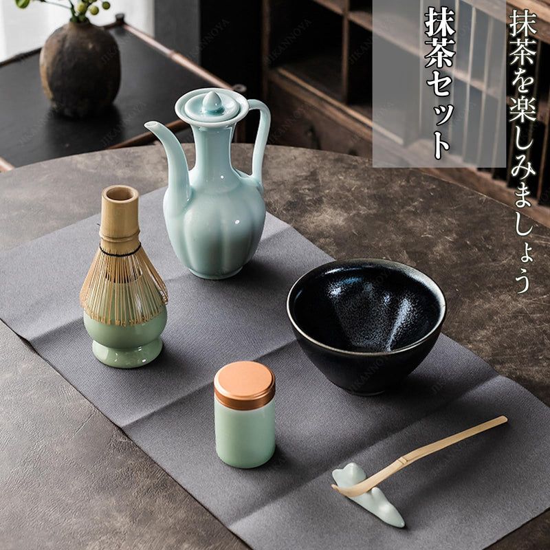 JIKANNOYA 茶道具 セット 抹茶セット お点前セット 9点セット 茶筅 茶せん 百本立 茶筅立て くせ直し 茶杓 茶壺 陶器茶杓立て 茶筒 初心者 高級感 抹茶スターター おうち時間グッズ お手入れも簡単 母の日 父の日 誕生日 贈り物